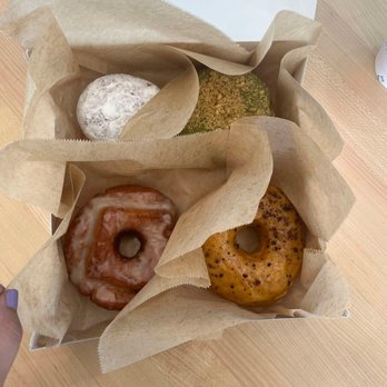 Blue Star Donuts - passion fruit cocoa nib, classic old fashion, lemon and lime curd, matcha crumble - Donuts Near Me - Portland, Oregon Blue Star Donuts - passion fruit cocoa nib, classic old fashion, lemon and lime curd, matcha crumble - Donuts Near Me - Portland, Oregon