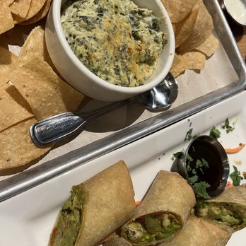 BJ's Restaurant & Brewhouse - Spinach And Artichoke Dip & Avocado Egg Rolls - Breweries Near Me - Huntington Beach, California