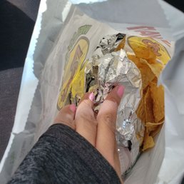 My food was on top of the chips. My food was on top of the chips.