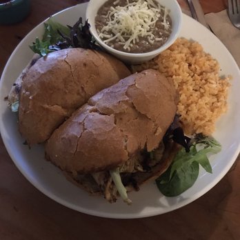 La Morenita - Chicken Torta with rice and beans - Mexican Near Me - Modesto, California La Morenita - Chicken Torta with rice and beans - Mexican Near Me - Modesto, California