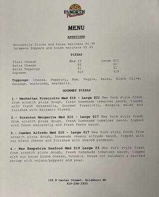Menu photo 3 Up North Pizzeria Goldsboro, NC Menu photo 3 Up North Pizzeria Goldsboro, NC