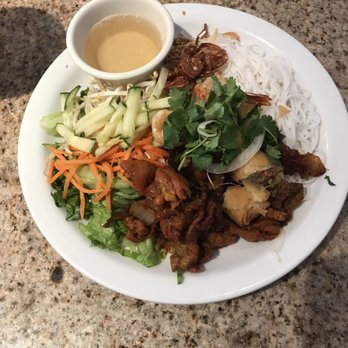 Pho Noodle House - House Special Vermicelli. It's a bomb. It has grilled pork, chicken, shrimp and egg rolls. - Thai Near Me - Placentia, California Pho Noodle House - House Special Vermicelli. It's a bomb. It has grilled pork, chicken, shrimp and egg rolls. - Thai Near Me - Placentia, California