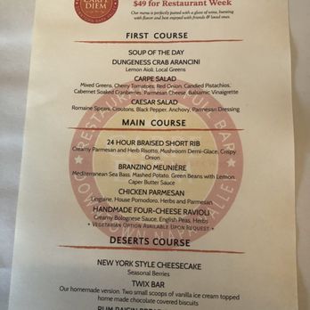 Carpe Diem Restaurant & Bar - The little January special menu - New American Near Me - Napa, California Carpe Diem Restaurant & Bar - The little January special menu - New American Near Me - Napa, California