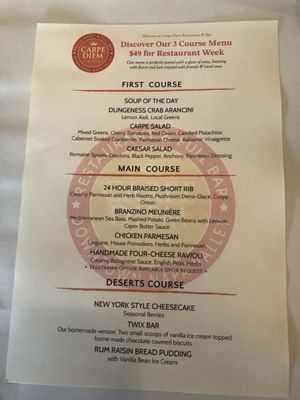 Menu photo 1 Carpe Diem Restaurant & Bar Napa, CA Menu photo 1 Carpe Diem Restaurant & Bar Napa, CA