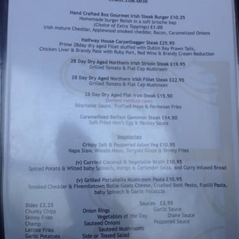 The Halfway House - Menu - Pubs Near Me - Banbridge, BNB