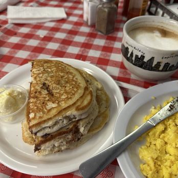 Hangry Howies - Pancake - part of the Powerhouse breakfast. Also, a delicious cappuccino. - Tacos Near Me - Alta, California