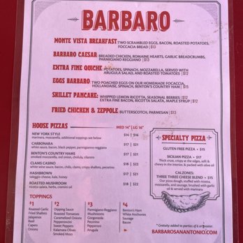 Barbaro - Brunch Menu - Pizza Near Me - San Antonio, Texas Barbaro - Brunch Menu - Pizza Near Me - San Antonio, Texas