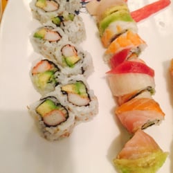 Rainbow and California rolls