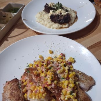 SoNapa Grille - This is the snapper special of the evening and medallions on risotto. - Bars Near Me - Jacksonville Beach, Florida