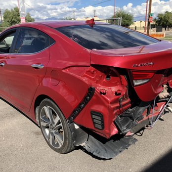 Johnnys Auto Collision - Rear end collision on third 2016 Hyundai Elantra. - Body Shops Near Me - Tucson, Arizona Johnnys Auto Collision - Rear end collision on third 2016 Hyundai Elantra. - Body Shops Near Me - Tucson, Arizona