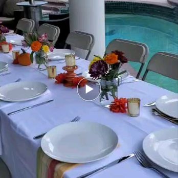 La Pinata Magica - a table setting by the pool - Party Equipment Rentals Near Me - Covina, California La Pinata Magica - a table setting by the pool - Party Equipment Rentals Near Me - Covina, California