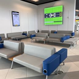 Inside seating area is close to the food and beverage area