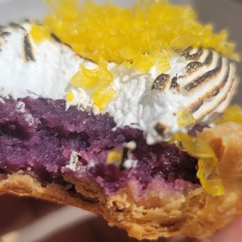 Breadbelly - Cross sectional look of the Not Ube Tart. Look at the detail! I highly recommend it! - Bakeries Near Me - San Francisco, California