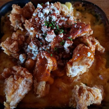 Blatt Beer & Table - Buffalo Mac and Cheese - Mac and cheese and fried chicken with Buffalo sauce were amazing... skip the bleu cheese - Gastropubs Near Me - Omaha, Nebraska Blatt Beer & Table - Buffalo Mac and Cheese - Mac and cheese and fried chicken with Buffalo sauce were amazing... skip the bleu cheese - Gastropubs Near Me - Omaha, Nebraska