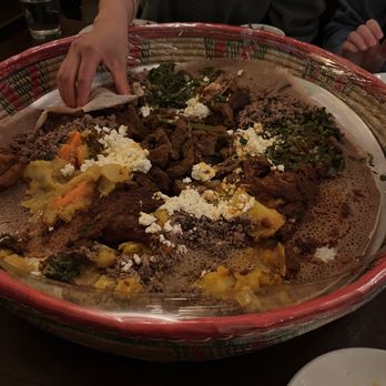 Hawi Ethiopian Restaurant - sharing platter - Ethiopian Near Me - Ithaca, New York