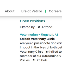 Kaibab is owned by VETCOR. It's NOT LOCAL. Kaibab is owned by VETCOR. It's NOT LOCAL.