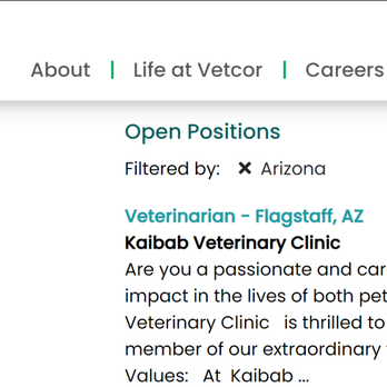 Kaibab Veterinary Clinic - Kaibab is owned by VETCOR. It's NOT LOCAL. - Veterinarians Near Me - Flagstaff, Arizona Kaibab Veterinary Clinic - Kaibab is owned by VETCOR. It's NOT LOCAL. - Veterinarians Near Me - Flagstaff, Arizona