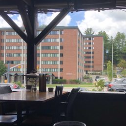 Front patio view of Appalachian State University across the street. Front patio view of Appalachian State University across the street.