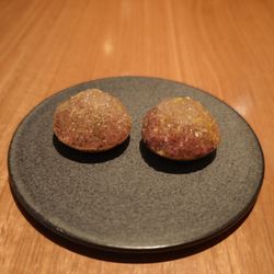 Brae - Radish and preserved bullhorn pepper, tomato water and rooibos, ice plant and dried sake.