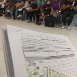 Department of Foreign Affairs - On Step 3 (image capturing/picture) waiting outside to renew my passport along with my two kids.