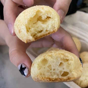 Cafe de Casa - Inside of Pao de Queijo (cheese bread) - Brazilian Near Me - San Francisco, California Cafe de Casa - Inside of Pao de Queijo (cheese bread) - Brazilian Near Me - San Francisco, California