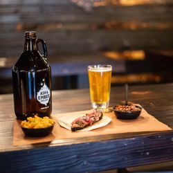 Brisket Taco and beer.