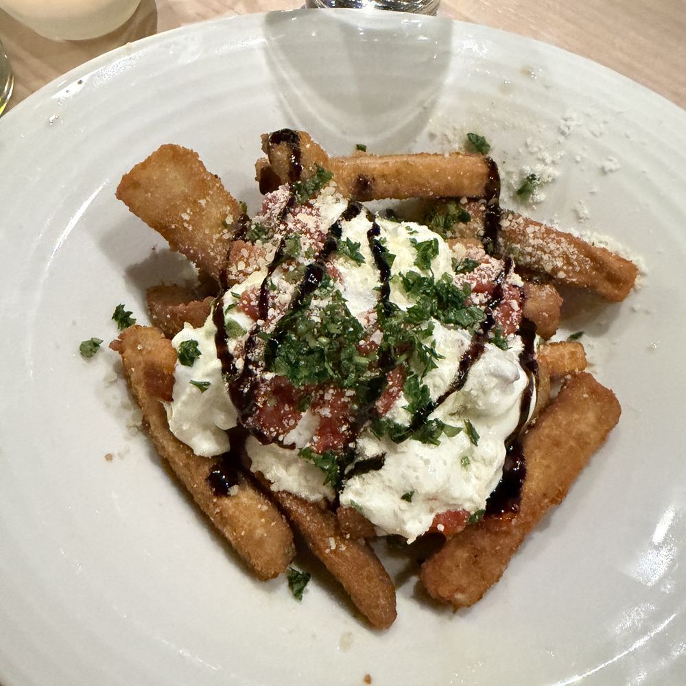 Char & Lemon - EGGPLANT PARM FRIES
Tomato Jam, Burrata, Balsamic - Italian Near Me - Oxford, Connecticut Char & Lemon - EGGPLANT PARM FRIES
Tomato Jam, Burrata, Balsamic - Italian Near Me - Oxford, Connecticut