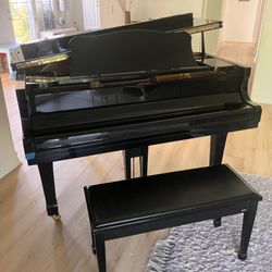 Davis Piano Moving and Rental - Our baby grand piano safely moved by Davis Piano Moving to its new home.