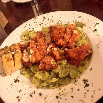 Violas - Bow tie pasta with pesto cream and fried chicken - Seafood Near Me - St. Augustine, Florida