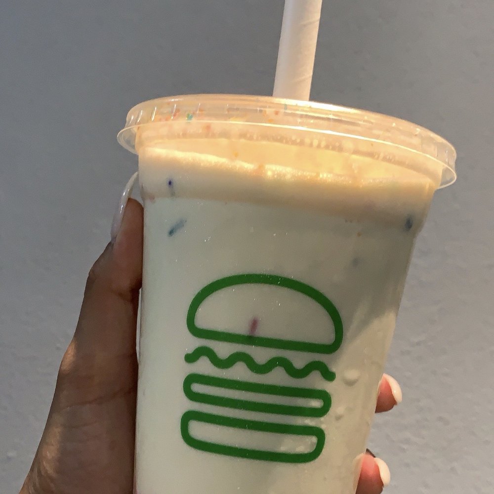 Shake Shack The Falls - Cake batter milkshake with rainbow sprinkles .. YUM! - Burgers Near Me - Miami, Florida Shake Shack The Falls - Cake batter milkshake with rainbow sprinkles .. YUM! - Burgers Near Me - Miami, Florida