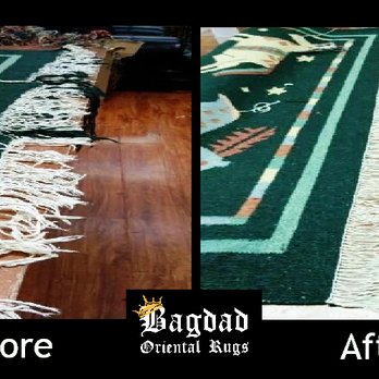 Bagdad Oriental Rugs - Is your rug unraveling? Look how the experts at Bagdad Oriental Rugs can mend this rug back to health - Home Decor Near Me - Houston, Texas