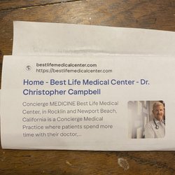 Best Life Medical Center - Add saying they are a concierge's medicine practice