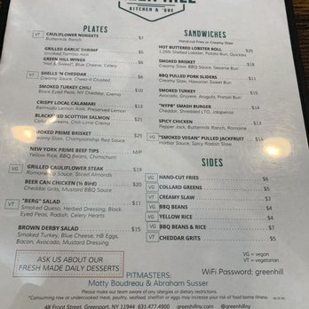 Green Hill Kitchen - Menu - New American Near Me - Greenport, New York Green Hill Kitchen - Menu - New American Near Me - Greenport, New York