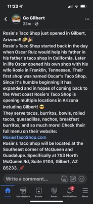 Menu photo 7 Rosie's Taco Shop Gilbert, AZ Menu photo 7 Rosie's Taco Shop Gilbert, AZ