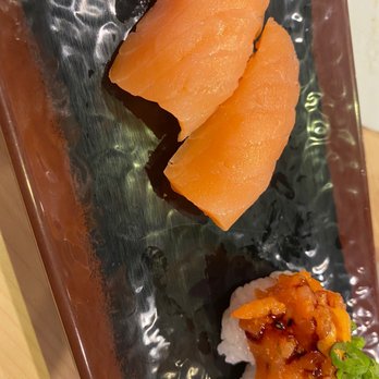 Sushi One - N9. Spicy Salmon Nigiri Salmon nigiri - Sushi Bars Near Me - Reno, Nevada Sushi One - N9. Spicy Salmon Nigiri Salmon nigiri - Sushi Bars Near Me - Reno, Nevada