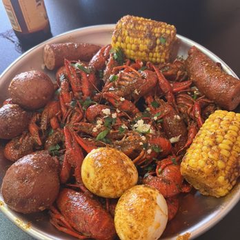 Quickie Crab - 2 pounds of crawfish, corn, potatoes, sausage, and eggs - Cajun/Creole Near Me - Lewisville, Texas Quickie Crab - 2 pounds of crawfish, corn, potatoes, sausage, and eggs - Cajun/Creole Near Me - Lewisville, Texas