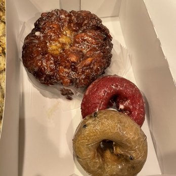 Donut Time - Yum. Apple fritter, red velvet cake glazed donut, blueberry cake glazed donut - Donuts Near Me - Lebanon, Tennessee