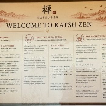 Katsu Zen - The welcome statement on each booth - Japanese Near Me - Honolulu, Hawaii Katsu Zen - The welcome statement on each booth - Japanese Near Me - Honolulu, Hawaii