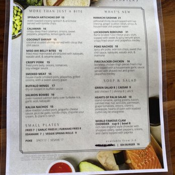 Restaurant 604 - Appetizer menu - Breakfast & Brunch Near Me - Honolulu, Hawaii