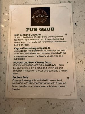 Menu photo 2 Keane’s Tavern Jacksonville, FL Menu photo 2 Keane’s Tavern Jacksonville, FL