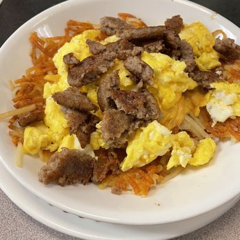 Waffle House - Sausage Egg & Cheese Hashbrown Bowl - Breakfast & Brunch Near Me - Colorado Springs, Colorado Waffle House - Sausage Egg & Cheese Hashbrown Bowl - Breakfast & Brunch Near Me - Colorado Springs, Colorado