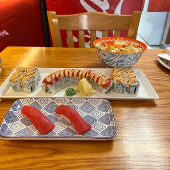 Osaka Sushi - a plate of sushi and a bowl of salad - Sushi Bars Near Me - Little Falls, New Jersey Osaka Sushi - a plate of sushi and a bowl of salad - Sushi Bars Near Me - Little Falls, New Jersey