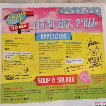 Chuy's - Appetizers/Soups/Salads - Tex-Mex Near Me - Cedar Park, Texas Chuy's - Appetizers/Soups/Salads - Tex-Mex Near Me - Cedar Park, Texas