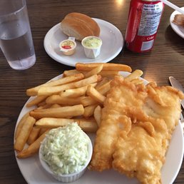 fish and chips on a plate