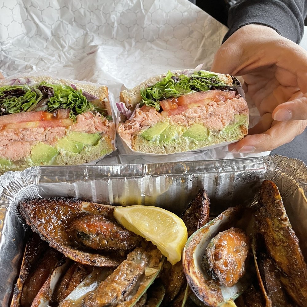 Neopol Savory Smokery - Smoked mussels and Smoked Salmon Salad Sandwich - Sandwiches Near Me - Washington, DC, District of Columbia Neopol Savory Smokery - Smoked mussels and Smoked Salmon Salad Sandwich - Sandwiches Near Me - Washington, DC, District of Columbia