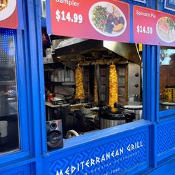 Mediterranean Grill - Looking in from the street.