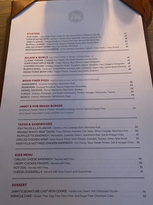 Menu photo 2 Jimmy's Pub Ojai, CA