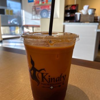 Kinaly Thai Express - First time check in you get a free Thai Tea, amazing flavor! Definitely getting one every time I come back!! - Thai Near Me - Escondido, California