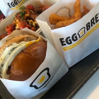 Eggbred - SAUSAGE EGG & CHEESE BEER BATTERED POTATOES - Breakfast & Brunch Near Me - La Habra, California