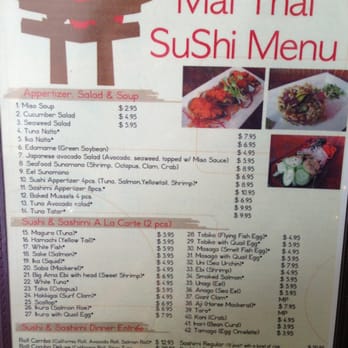 Mai Thai - Sushi Menu - Thai Near Me - Washington, DC, District of Columbia